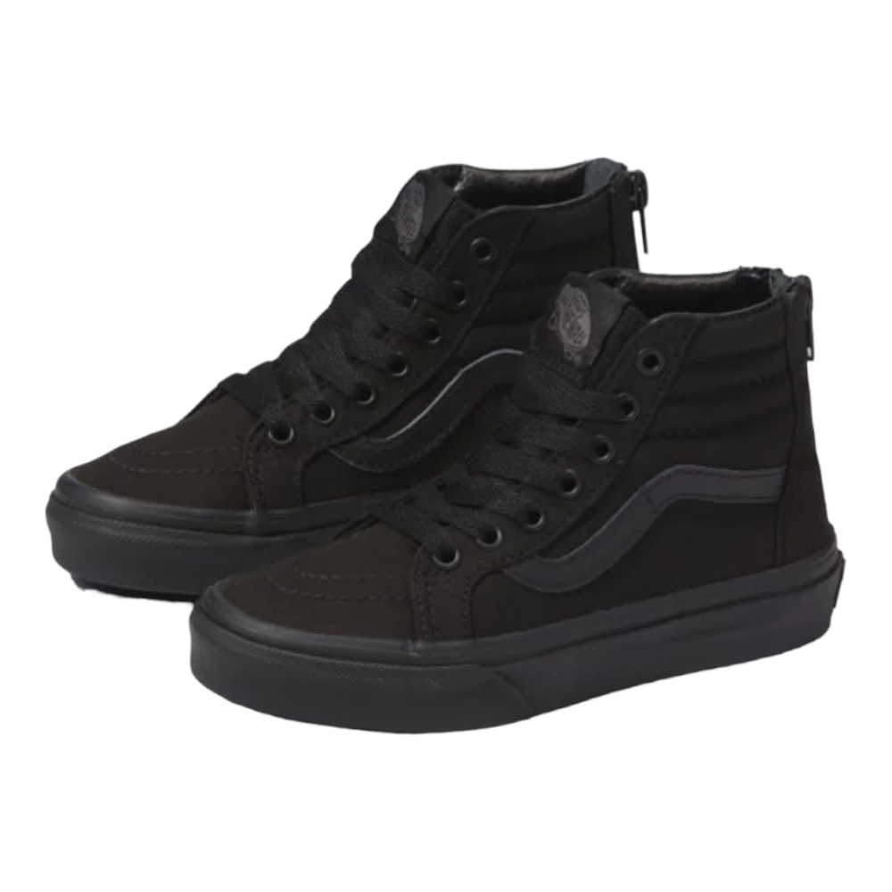 Vans Kids Pop Check Sk8 Hi Zip Black Black 13.0 Kids