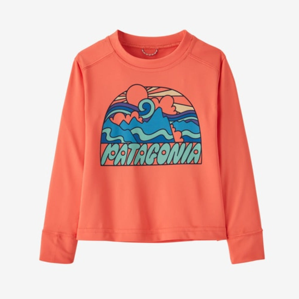 Patagonia Baby L/S Capilene Silkweight T-Shirt 3T / Fitz Roy Rays: Coho Coral