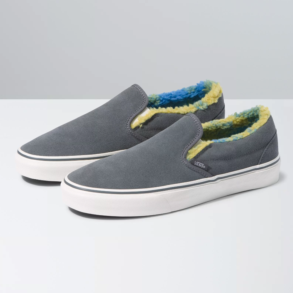 Grey slip on vans sales
