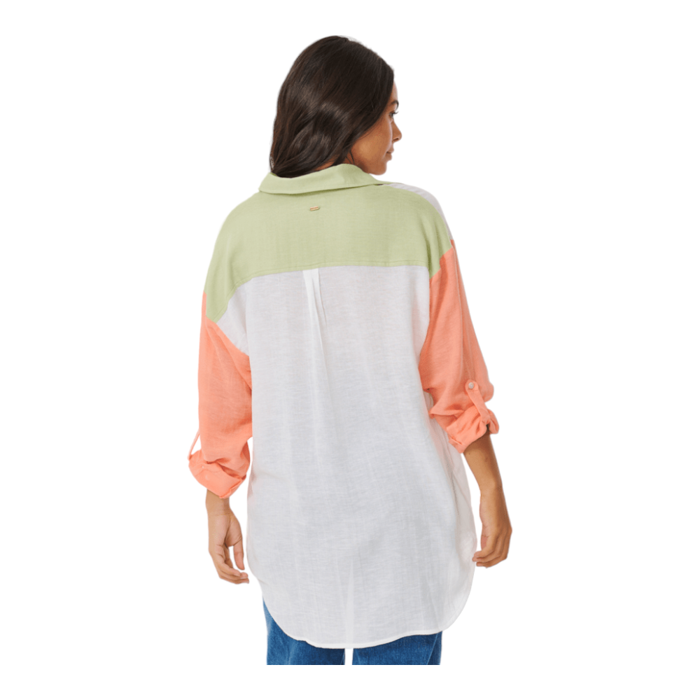 Rip Curl Premium Linen Long Sleeve Button Through Shirt