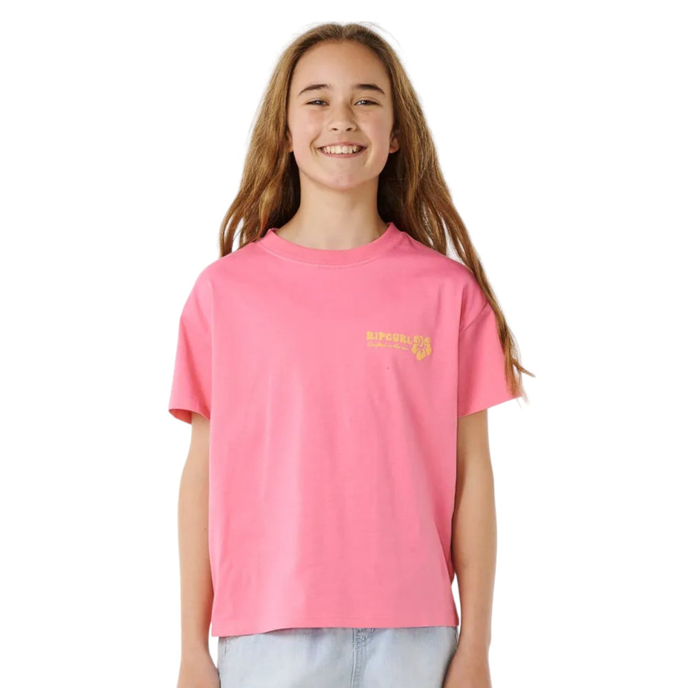 Rip Curl Kids Hibiscus Heat Logo Tee -Girl Short Sleeve