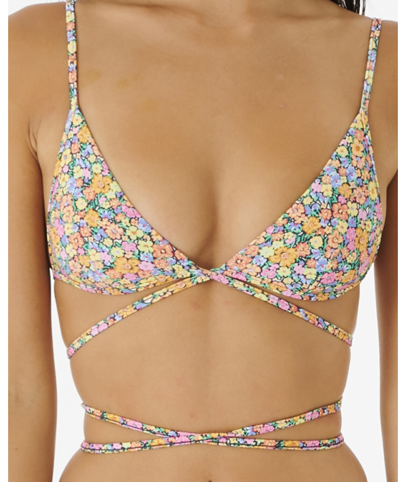 Rip Curl Women's Afterglow Floral Wrap Bikini Top
