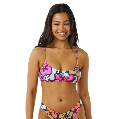 Hibiscus Heat Crop Swim Top