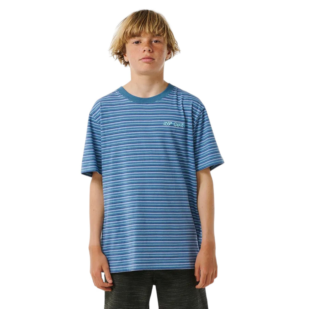 Ripcurl Kids Shred Revival Stripe Tee -Garçon à manches courtes