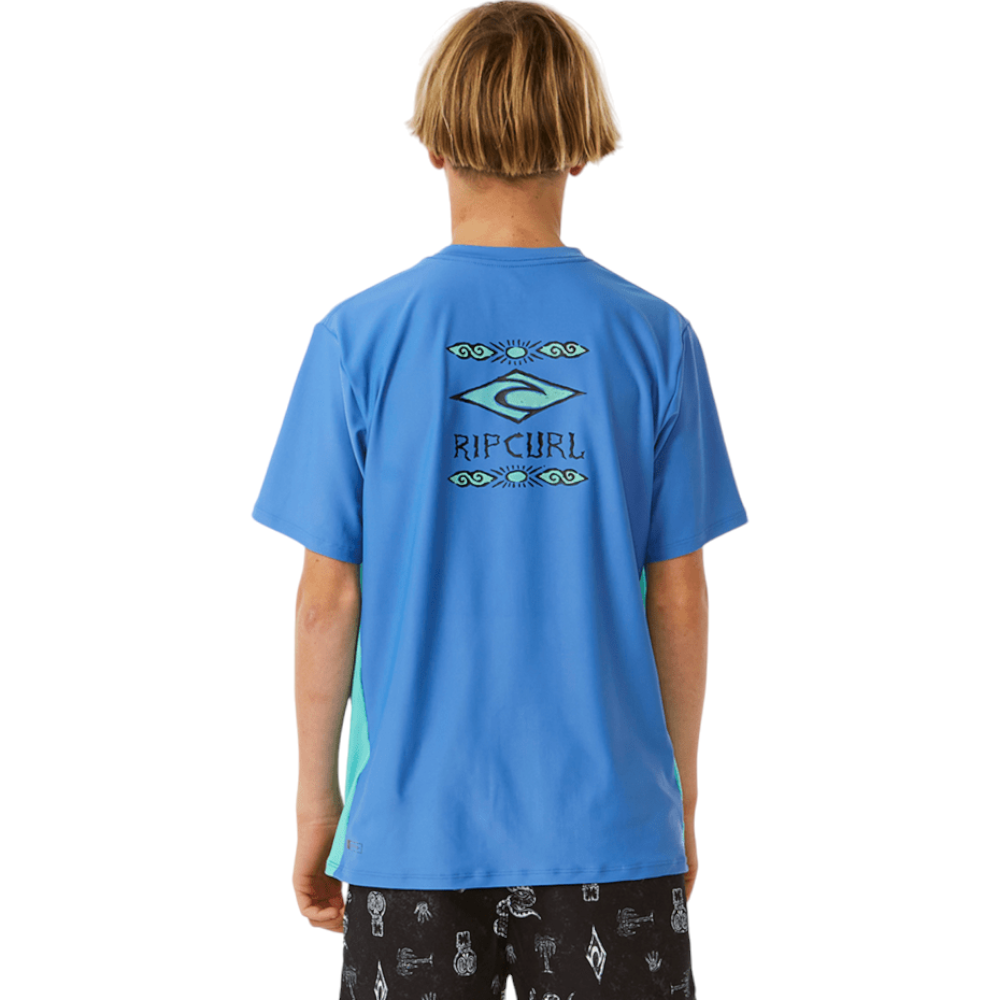 Rip Curl Lost Island Logo UPF50+ Short Sleeve - Boys (8-16 years)