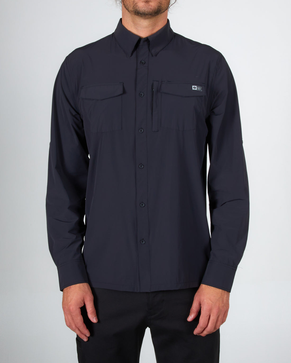 Salty Crew Charter SS Tech Woven Marine Blue M