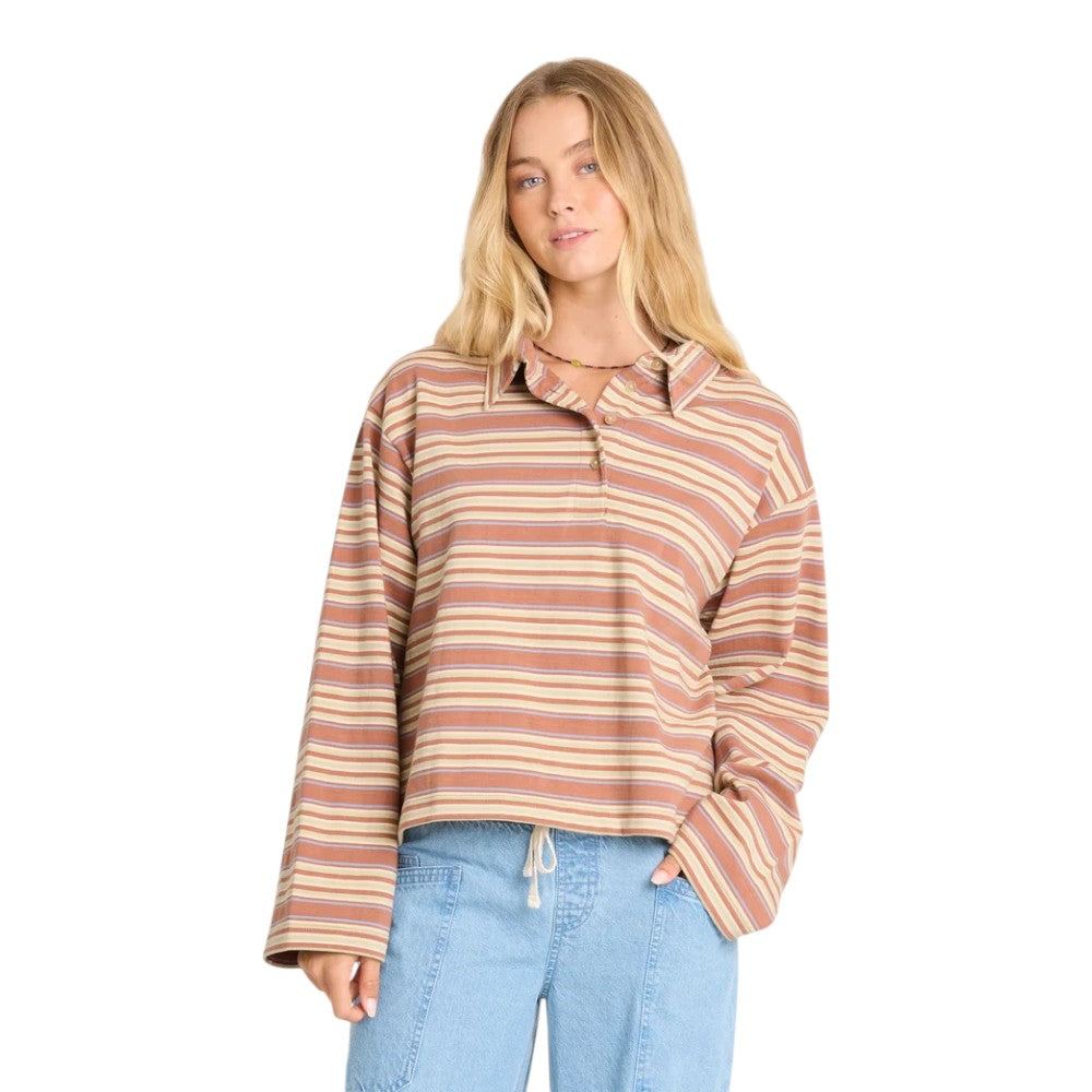 Polo à manches longues Sugar Stripe pour femme Billabong