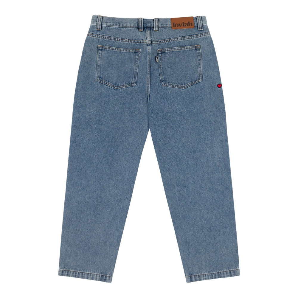 Pantalon en jean Loviah Og baggy délavé à l'acide, 5 poches