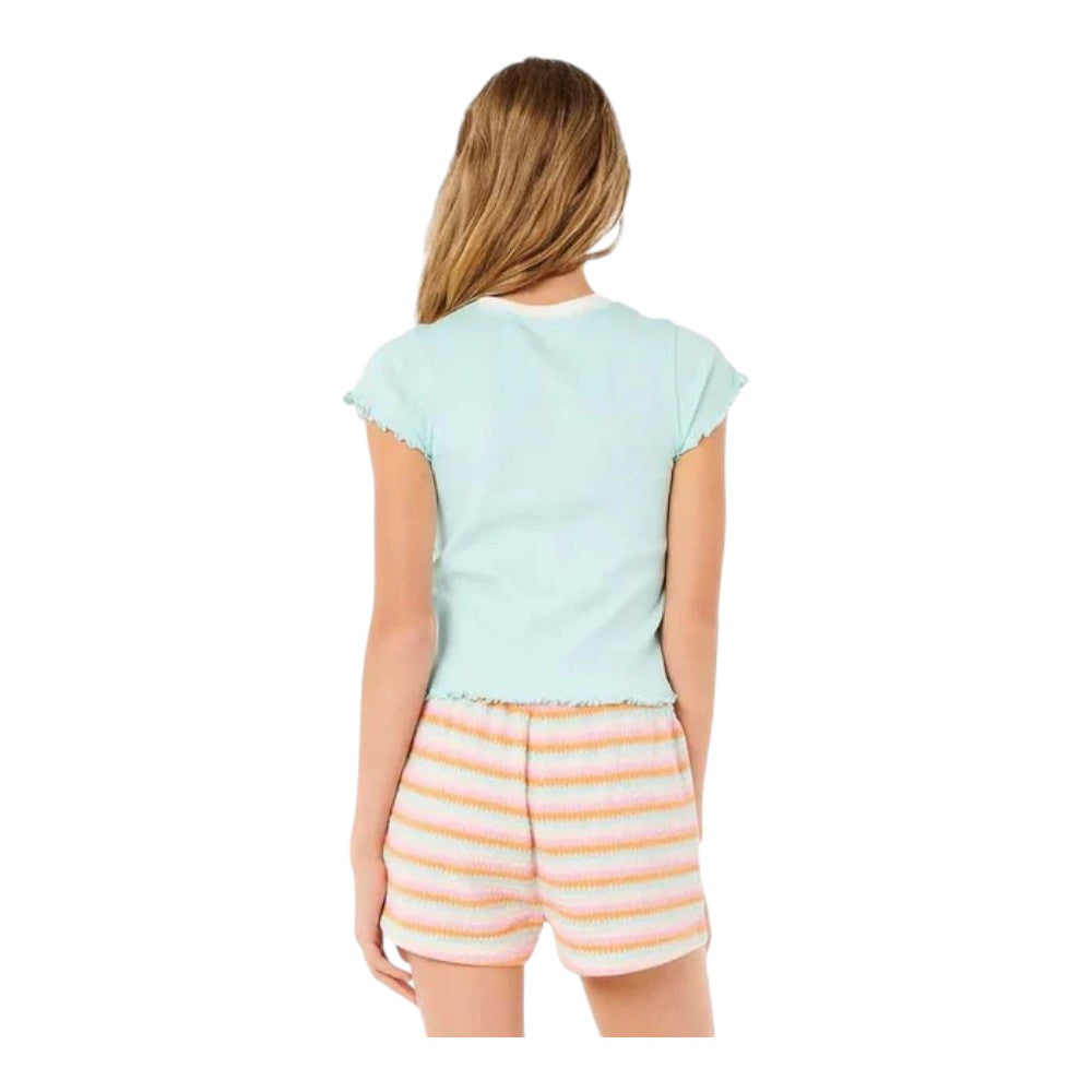 T-shirt côtelé Rip Curl Neon Isles pour fille