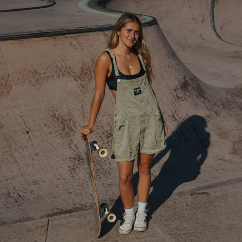 Notice The Reckless Sage Overall Shorts