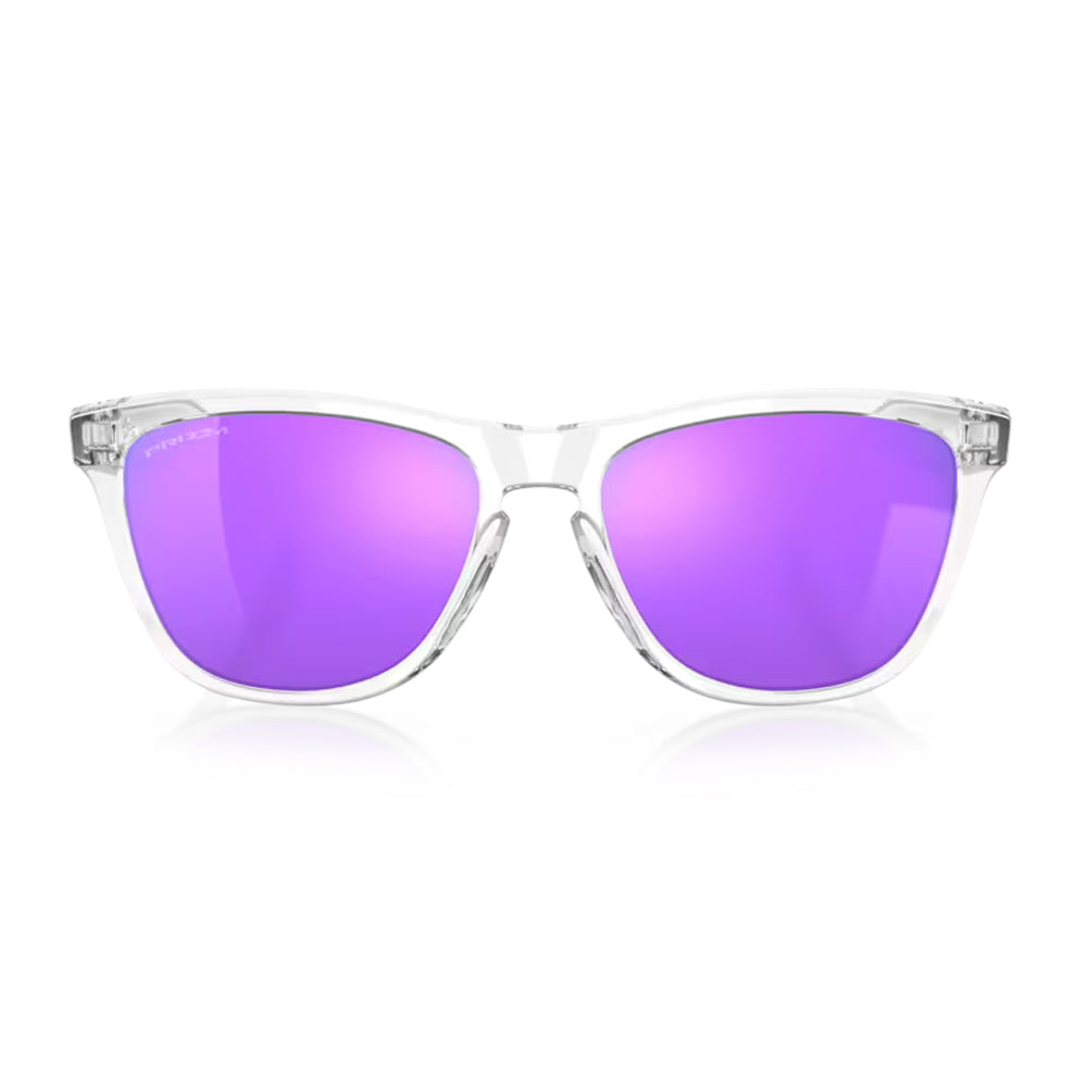 Oakley Frog Skins Sunglasses Polished Clear with Prizm Violet