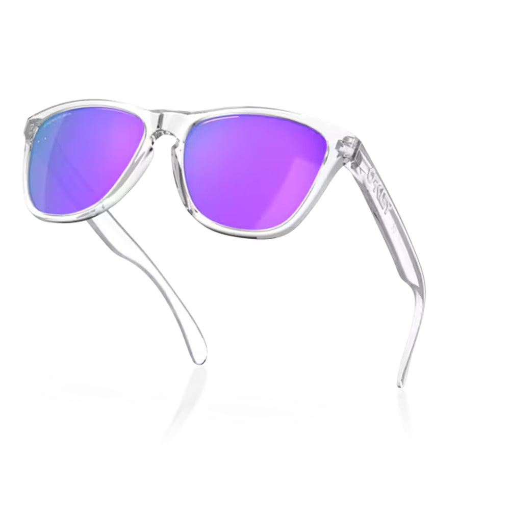 Oakley Frog Skins Sunglasses Polished Clear with Prizm Violet