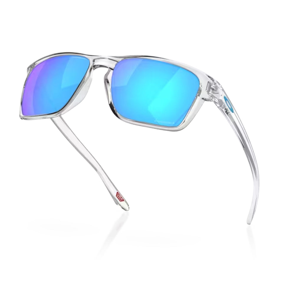 Oakley Sylas Sunglasses Polished Clear with Prizm Sapphire
