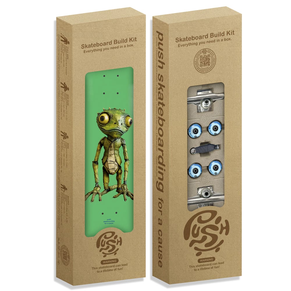 Push Lizard Guy Skateboard Incomplete 7.5"
