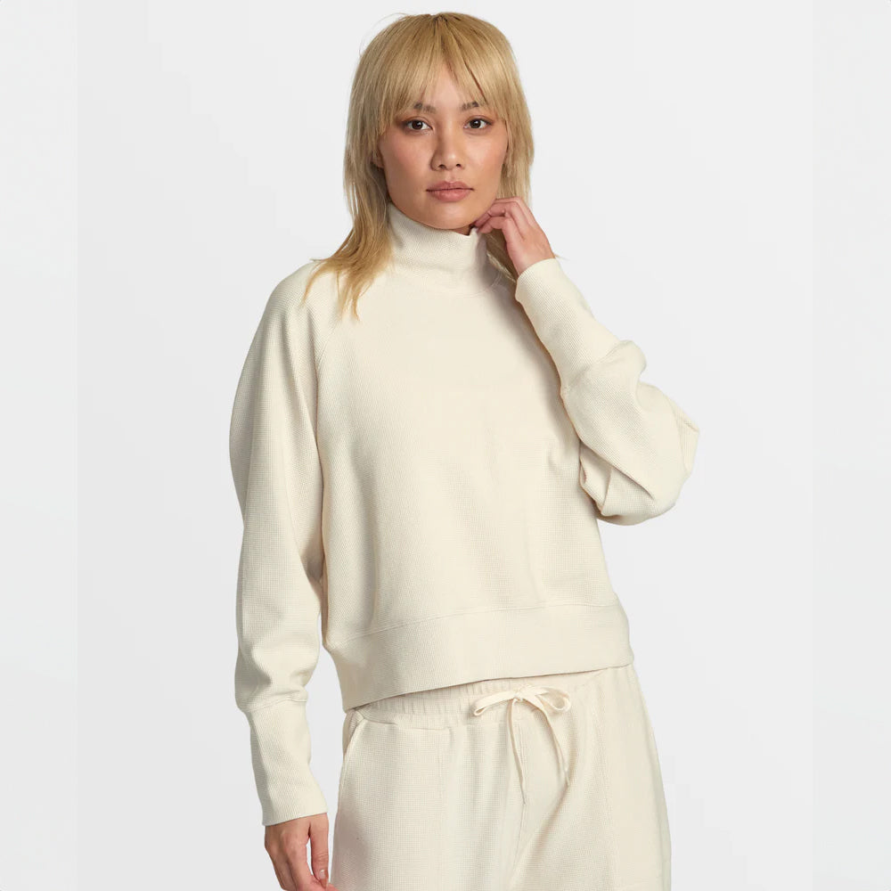 RVCA Women's Sofie Waffle Mock Neck Sweater