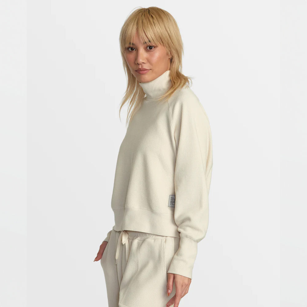 RVCA Women's Sofie Waffle Mock Neck Sweater