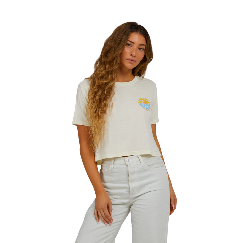 Salty Crew Womens Sun Days white Crop Tee