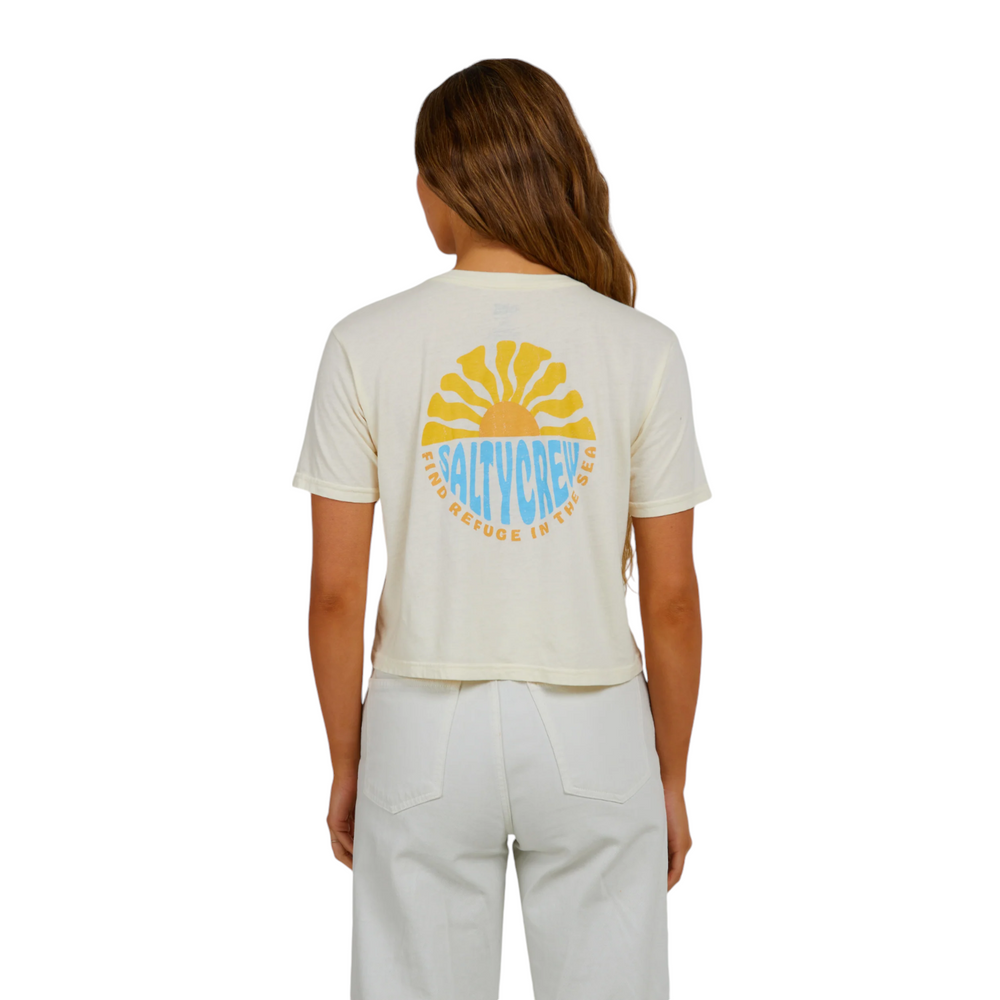 Salty Crew Womens Sun Days white Crop Tee