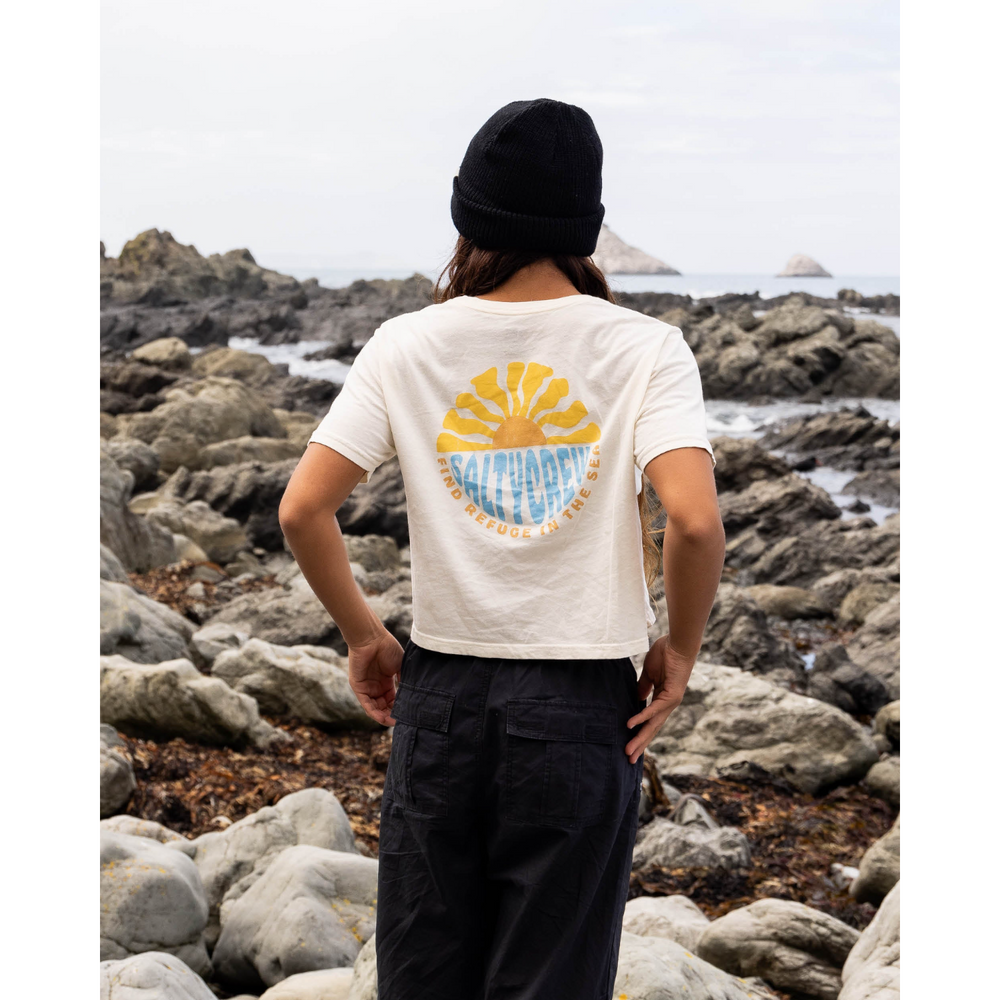 Salty Crew Womens Sun Days white Crop Tee