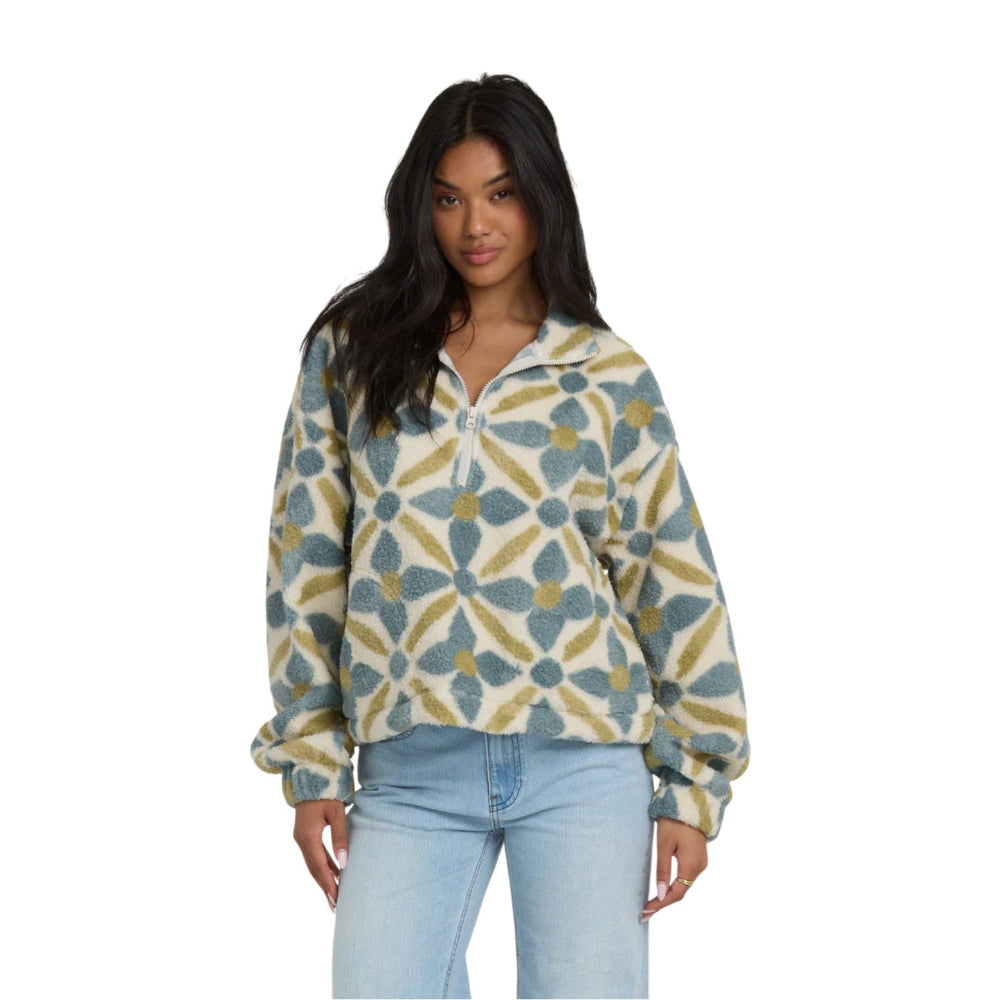 All The Time Sherpa Half Zip Sweatshirt - Blue