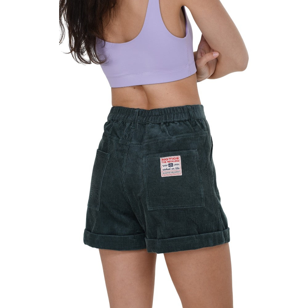 Notice The Reckless Teal Corduroy Shorts