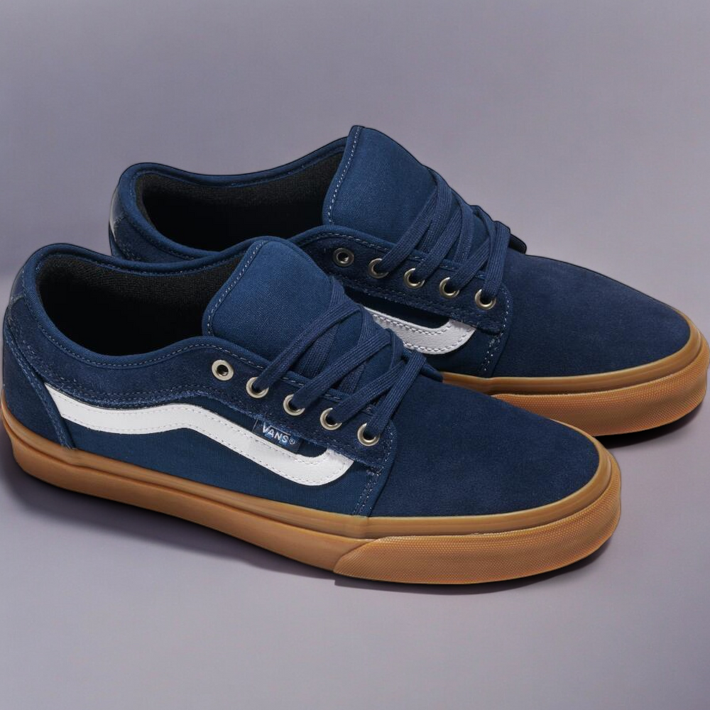 Blue vans brown laces 2025