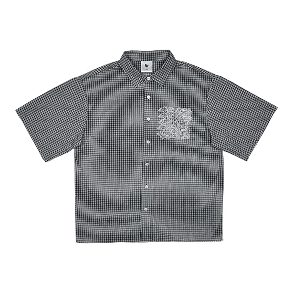 Vulgus365 Tag Button Up Shirt (dark plaid)