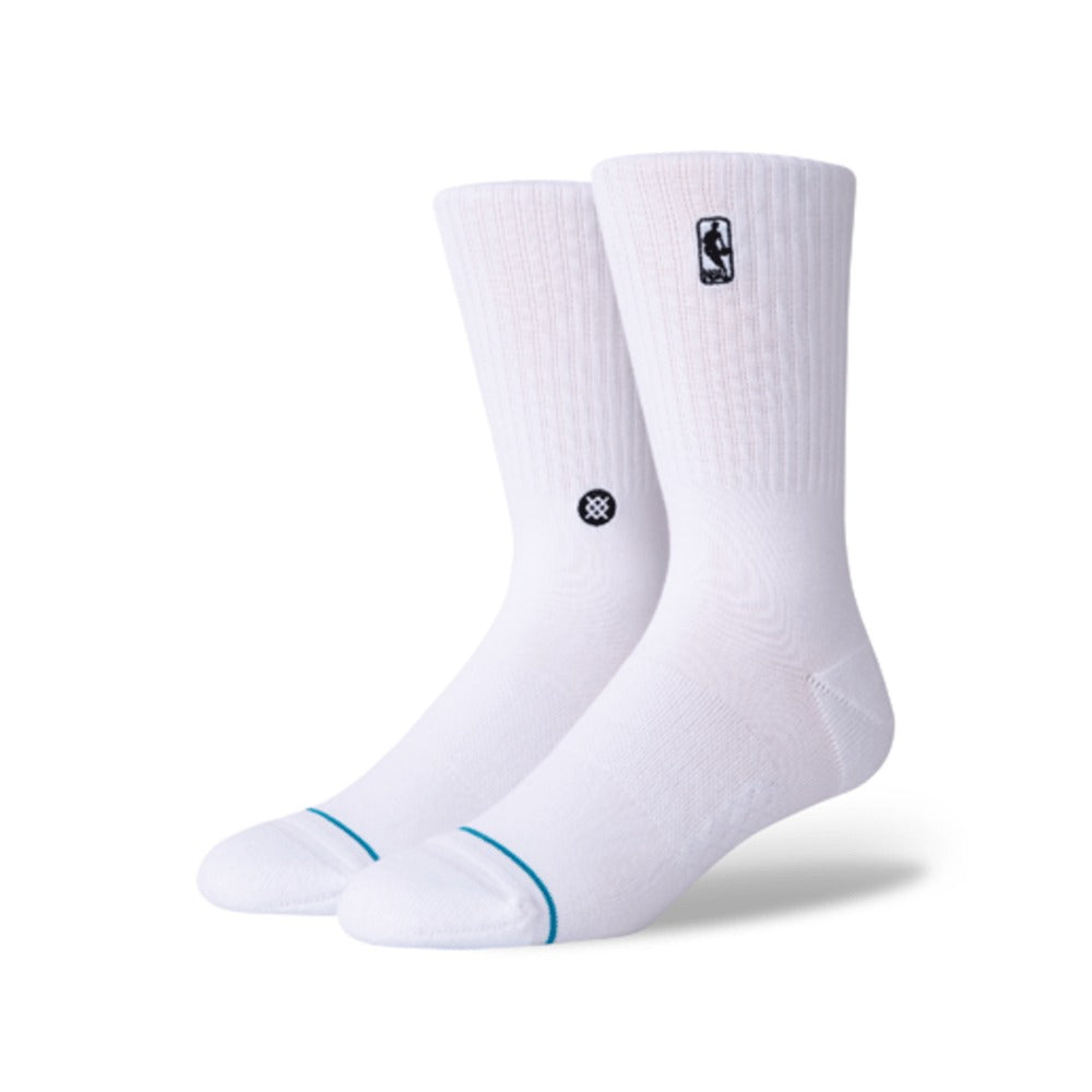 Stance NBA Logoman Crew Socks - White