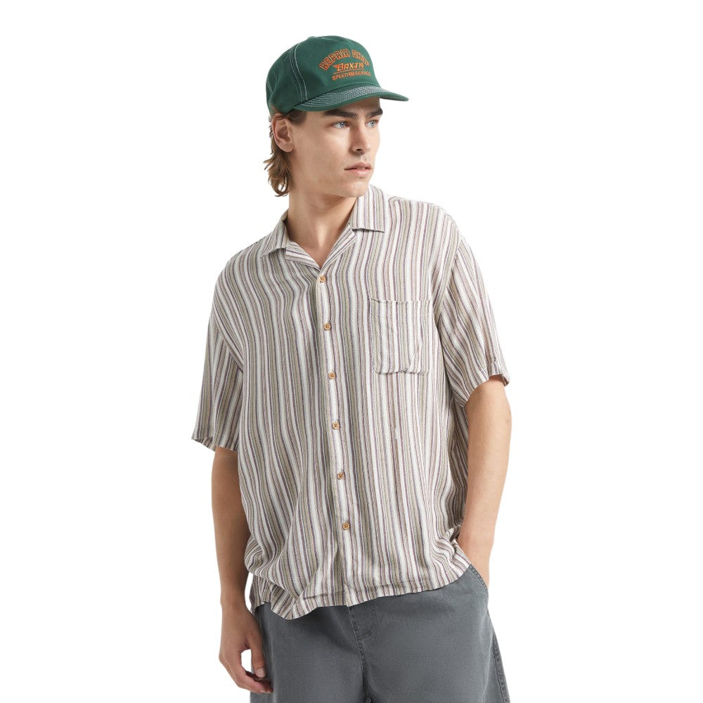 Chemise tissée à rayures torsadées Brixton Bunker MC