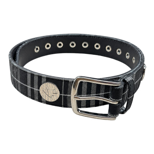 Vulgus studded leather belt (plaid)